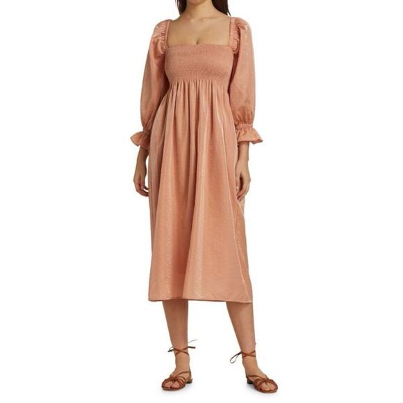 Baum Und Pferdgarten Adanna Smocked Midi Dress - Picture 1 of 8